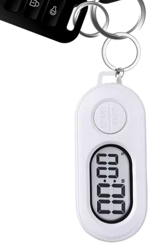 Vista 8 de Temporizador digital de cuenta regresiva, contador de tiempo portátil para viajes y ejercicio con accesorio de llavero, ABS ligero con pantalla LCD