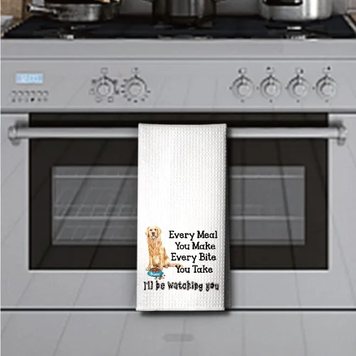 Vista 4 de Hafhue Every Meal You Make, Every Bite You Take Funny Golden Retriever toalla de cocina, regalos para mujeres, hermanas, amigas, mamá, tías, esposa