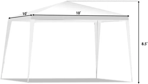 Vista 3 de Tangkula Tienda de campaña para exteriores de 10 x 10 pies, tienda de campaña portátil para eventos de fiesta de boda para fiestas, patio trasero