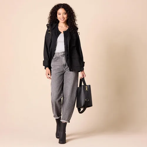 Vista 5 de Tienda Essentials Suéter ligero tipo cárdigan, con cuello redondo, para mujer