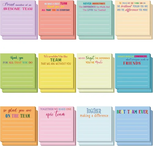 Vista 88 de Yinder 12 notas adhesivas inspiradoras, bonitas notas adhesivas motivacionales, regalos de agradecimiento a los empleados, a granel para profesores