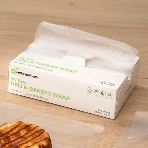 Vista 8 de Restaurantware Paquete de 1000 envolturas de plástico para alimentos, 10.75 x 8 pulgadas, precortadas, transparentes, desechables, para microondas