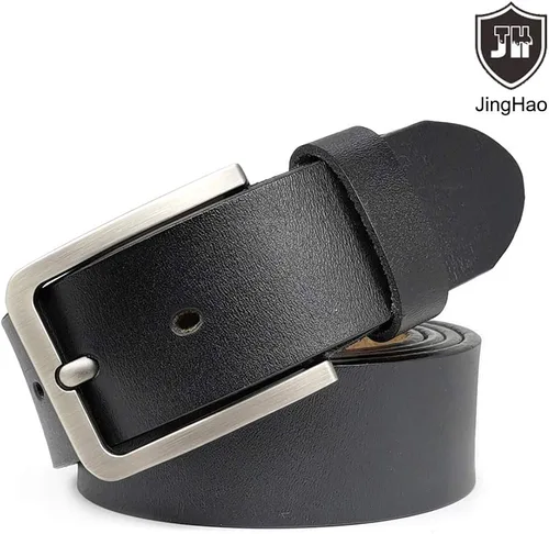 Vista 3 de JingHao Cinturón para hombre grande y alto de 30 a 65 pulgadas, cinturones de cuero genuino para hombre, cinturón casual de trabajo, pantalones