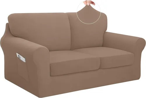Vista 31 de Easy-Going - Funda elástica para sofá (7 piezas), tamaño XL, color negro Juego de funda de sofá lavable para 3 cojines de respaldo y asiento