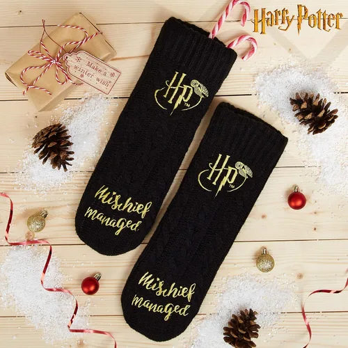 Vista 2 de Harry Potter Slipper Socks, Women Knitted Fluffy Socks, Xmas Stocking Fillers