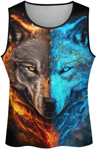 Vista 4 de HOTYD Camisetas sin mangas para hombre, casuales, atléticas, que absorben la humedad, camisetas sin mangas para verano, camisetas gráficas