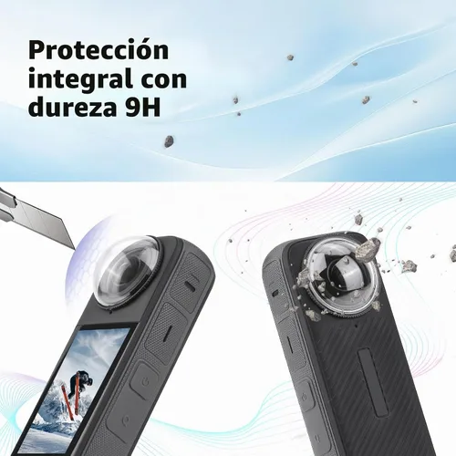 Vista 4 de Protector de lente X4 Premium para Insta360 X4, protector de lente de vidrio templado de alta transparencia para cámara Insta 360 X4, accesorios