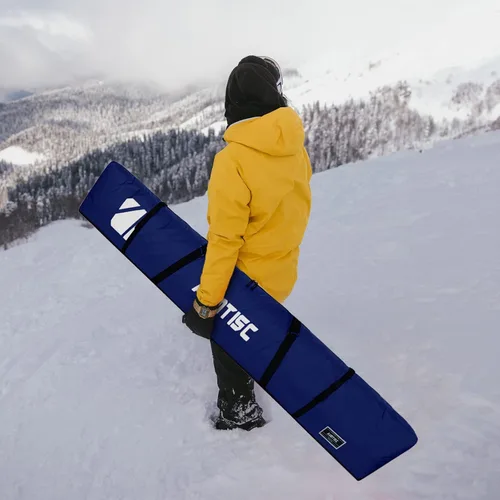 Vista 8 de AUMTISC Bolsa de esquí totalmente acolchada, bolsas de esquí individuales para viajes aéreos, bolsa de esquí de nieve impermeable para volar con asa