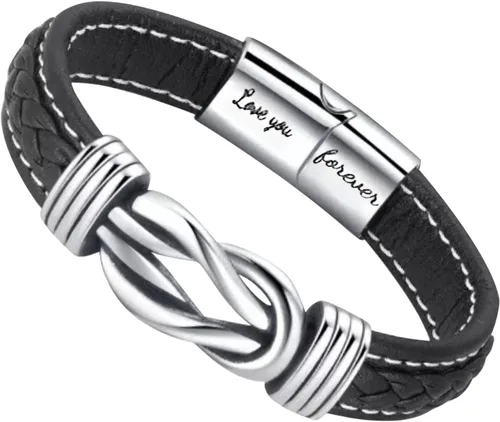 Vista 14 de Pulsera de cuero para hombre (mahua/matikou/yuanquan/8 Infinity)