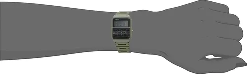 Vista 3 de Casio CA53W Vintage Series Data Bank 1/100 SEC Stopwatch Water Resistant 8 Digit Calculator Dual Time Resin Band Resin Case Auto