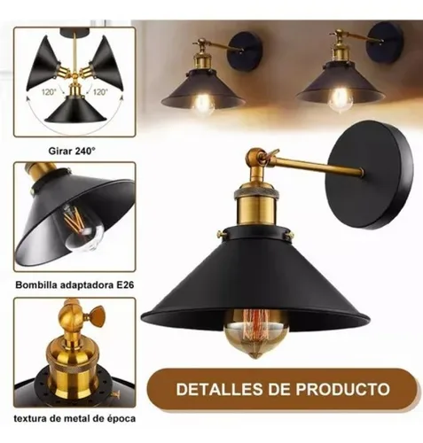 Vista 3 de LÁMPARA APLIQUE DE PARED VINTAGE DE LUJO