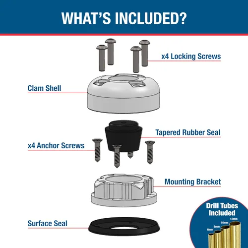 Vista 5 de SEAVIEW Round Cable Gland Stainless Steel Marine Grade Waterproof Cable Seal