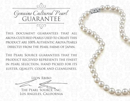 Vista 4 de The Pearl SOURCE - Pulsera de perlas cultivadas en agua salada, oro de 14 quilates, 5,5 a 0.236in, redonda, color blanco