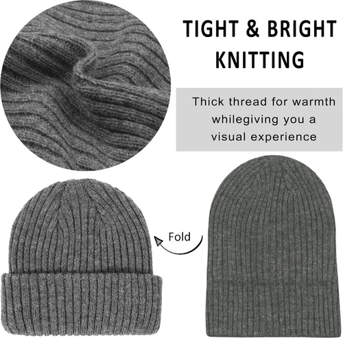 Vista 5 de Conjunto de bufanda de sombrero de invierno para bebé, bufanda de punto cálido con forro polar para niños y niñas