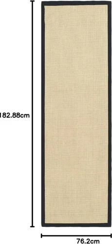 Vista 100 de Alfombra de sisal Safavieh, de color maíz y negro, tejida a mano, de la colección de fibras naturales; 5 x 8 pulgadas, NF441A, Tela, Gris / Gris