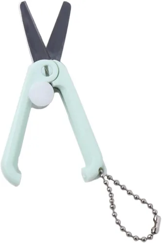 Vista 10 de Morandi Mini tijeras portátiles con llavero plegable de bolsillo tijeras de viaje para cortar, álbumes de recortes, manualidades, costura (azul)