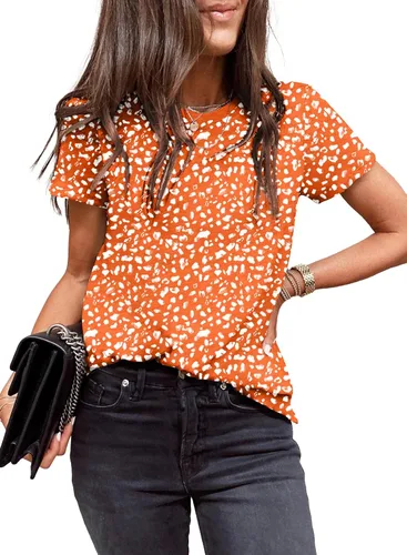 Vista 25 de EVALESS Camisetas casuales de manga corta para mujer 1a multicolor
