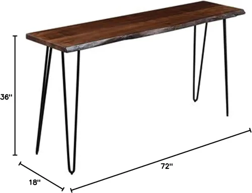 Vista 3 de Jofran Nature's Edge - Mesa de comedor de granja de 72 pulgadas, mesa de comedor de madera maciza para hogares modernos, color castaño