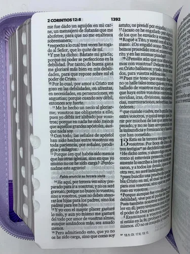 Vista 8 de biblia tamaño bolsillo reina valera 1960 lila/ flores cierre con indice piel imitacion 8 puntos Imitation Leather – 1 Enero 2023