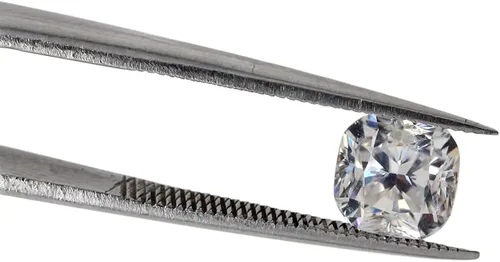Vista 3 de SAVEARTH DIAMONDS Diamante suelto de moissanita creado en laboratorio de 0.315 pulgadas (0.315 in) de talla cojín para colgante, aretes, joyería
