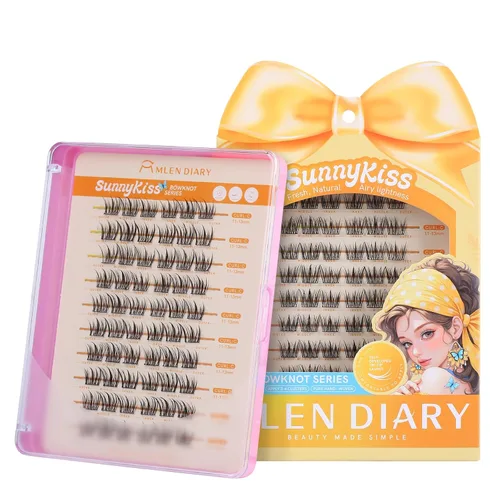 Vista 24 de MLEN DIARY Kit de 80 racimos de pestañas naturales, rizo C, kit de extensiones de pestañas con pinzas removedoras de pestañas de 0.335-0.492 in