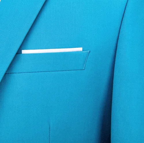 Vista 3 de MOGU Traje ajustado de 2 piezas para hombre, para baile de graduación, negocios, boda, baile (chaqueta de traje + pantalones)