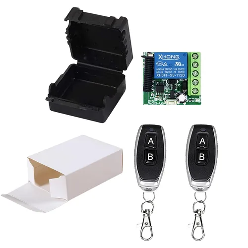 Vista 9 de Interruptor de relé inalámbrico, interruptor de control remoto de 12 V con 1 transmisor, 433 Mhz universal inalámbrico EV1527 código de aprendizaje