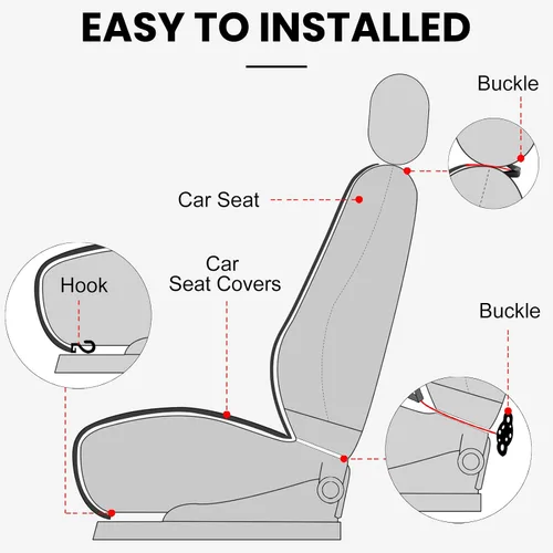 Vista 5 de surpassme Fundas de Asiento de Coche Cómodas Fundas de Asiento Delantero Universales para Accesorios de Automóvil, Fundas Interiores Acolchadas