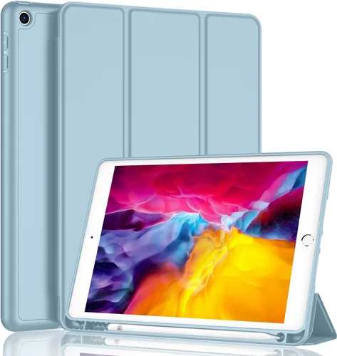 Vista 25 de iMieet Funda para iPad 9.7 (modelo 2018/2017, 6ª/5ª generación), funda inteligente con soporte para lápiz y parte trasera de silicona suave de piel