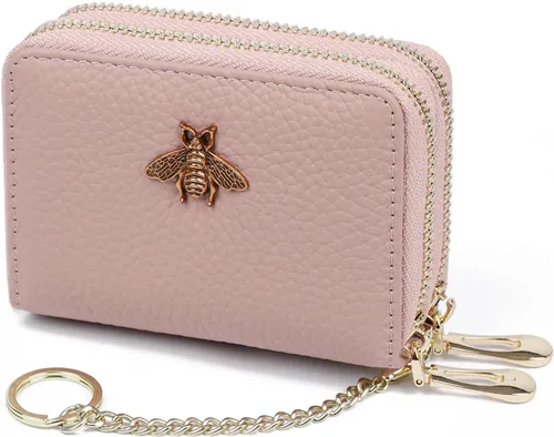 Vista 47 de imeetu Soporte para tarjetas de crédito RFID, cartera pequeña de cuero con cremallera para mujer