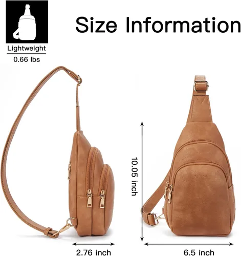 Vista 90 de Telena Riñonera pequeña para mujer, de cuero, cangureras, bolsa de pecho para mujer