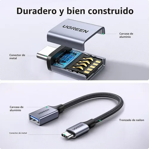Vista 7 de UGREEN Paquete de 2 adaptadores USB C a USB A, adaptador USB C macho a USB hembra compatible con Samsung S23 Ultra MacBook Pro 2023 / Air 2022 iPad