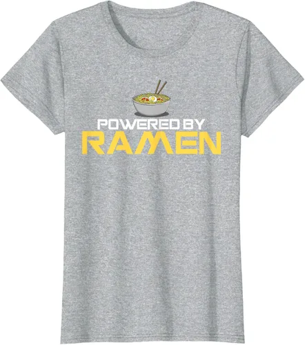 Vista 23 de Camiseta de fideos de anime japoneses Powered By Ramen, Negro, S