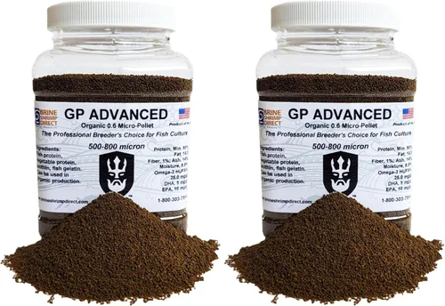 Vista 3 de Brine Shrimp Direct GP Advanced - Micropellet orgánico de 0.024 in para ornamentales y peces cebra, 8 onzas.