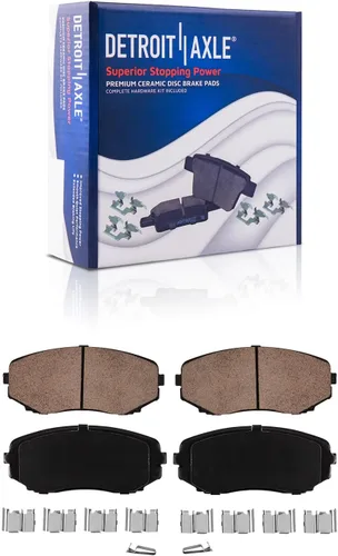 Vista 85 de Detroit Axle - Pastillas de freno para Ford F-150 99-03, 02 Lincoln Blackwood, Pastillas de freno de cerámica delanteras y traseras con repuesto