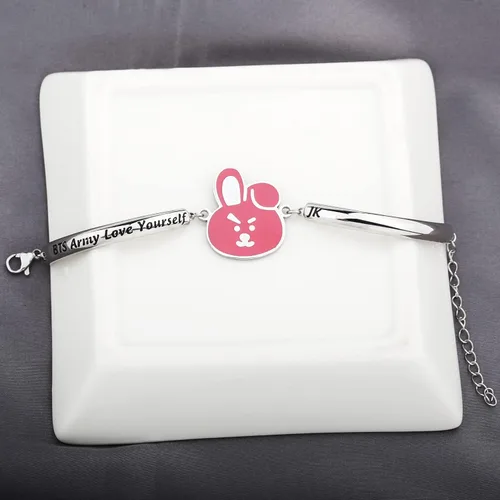 Vista 3 de Love Yourself Pulsera Kpop Star Charm Pulsera de doble bucle regalo inspirador para amantes de la música, regalo de joyería para niñas fanáticos