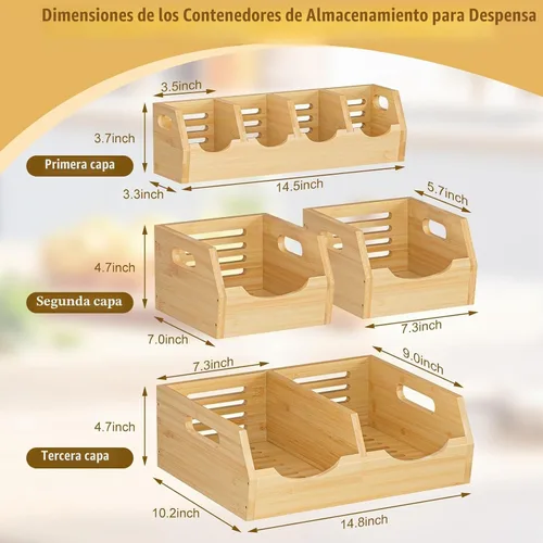 Vista 2 de Contenedor de almacenamiento para papas y cebollas, apilable
