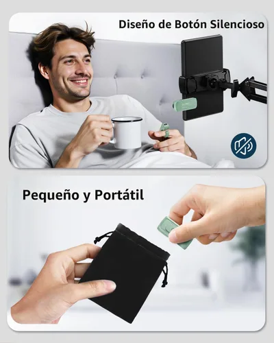 Vista 6 de [Compatible con fundas] Anillo pasador de páginas con control remoto para Kindle Paperwhite Oasis Scribe Kobo eReaders, controles remotos para verde