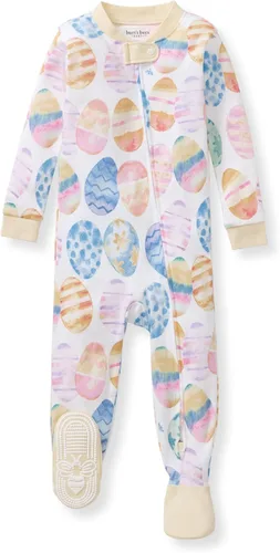 Vista 7 de Burt's Bees Baby Pijama para bebé niña, 100% algodón orgánico, pijama de una pieza, overol diagonal con cremallera, ajuste cómodo