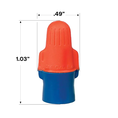 Vista 5 de 3M Conectores de cable Performance Plus O/B+, ELEC-O/B+-30, conectores naranja/azul, rango de cable: 2 # 22-3 #12, bolsa de 30