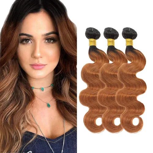 Vista 96 de 300g 1B27 Human Hair Bundles Honey Blonde Bundles Human Hair 10A Brazilian Virgin Remy Hair Extensions 8 10 12 Inch