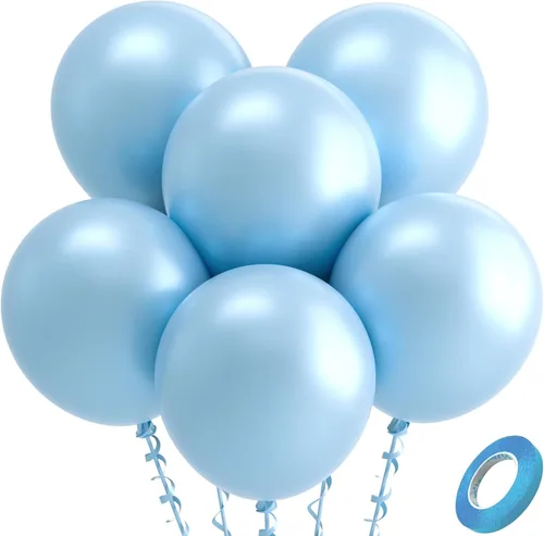Vista 45 de Bezente - Globos redondos de látex cromado metálico plateado para helio, paquete de 100 unidades de 12 pulgadas Globos plateados para decoraciones