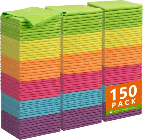 Vista 44 de Orighty - Paño de limpieza de microfibra, paquete de 24, trapos de limpieza negros de 12 x 11 pulgadas Microfiber Towels for Cars, Highly