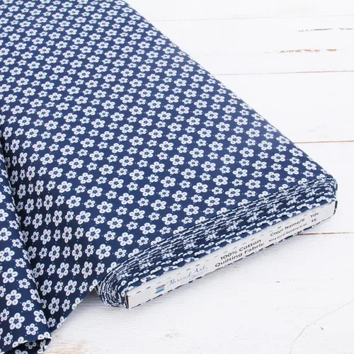 Vista 30 de Threadart Tela de acolchado de algodón de alta calidad, diseño floral azul aguamarina, 44 pulgadas de ancho, 100% algodón, acolchado, costura
