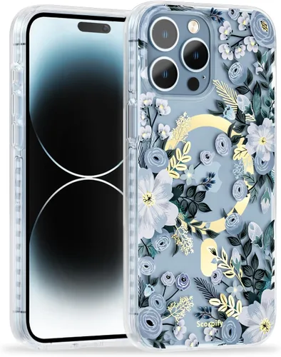 Vista 21 de SCORPIFY Funda para iPhone 15 Pro Max [Compatible con MagSafe] con Diseño de Estampado de Leopardo Guepardo Negro Mate, Linda Funda Magnética