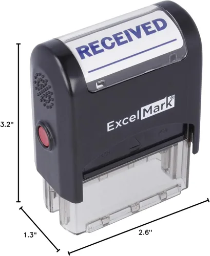 Vista 6 de ExcelMark A-1539 - Sello de goma autoentintado - Recibido con Signature Line - Azul