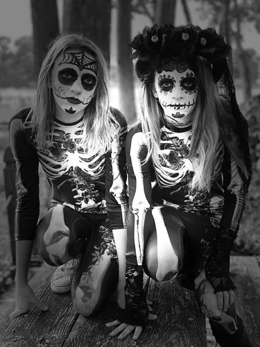 Vista 3 de Lovekider. Disfraz de Halloween para niñas, disfraz de esqueleto 3D, overol de cosplay, tallas 7-14.