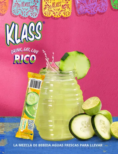 Vista 4 de Klass Aguas Frescas Paquete variado, 1 caja de lima de pepino, 1 caja de sandía de fresa, 1 caja de bayas de hibisco, 1 caja de piña mandarina