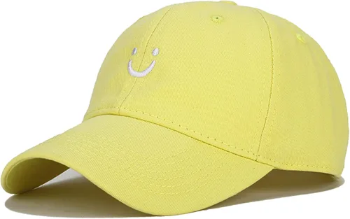 Vista 22 de Umeepar Gorra de béisbol con cara sonriente para mujeres y hombres, ajustable, de perfil bajo, de algodón, sin estructura, para papá