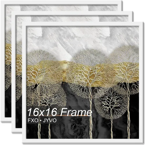 Vista 8 de Fxojyvo Marco de 4 x 4 pulgadas, marco negro para póster cuadrado de 4 x 4, peso ligero y altamente transparente, marco de 4 x 4 para pared, 1